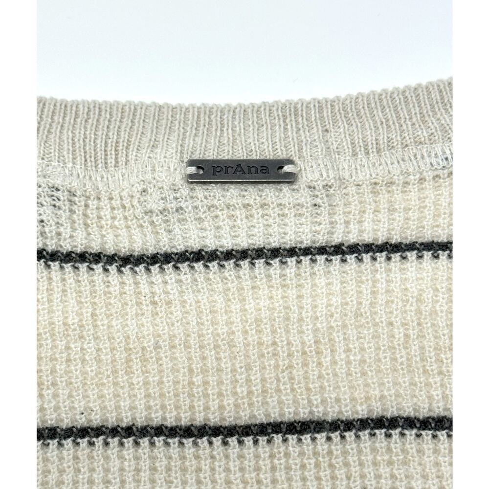 prAna Milani Henley Oatmeal Stripe, Size M - Picture 7 of 7